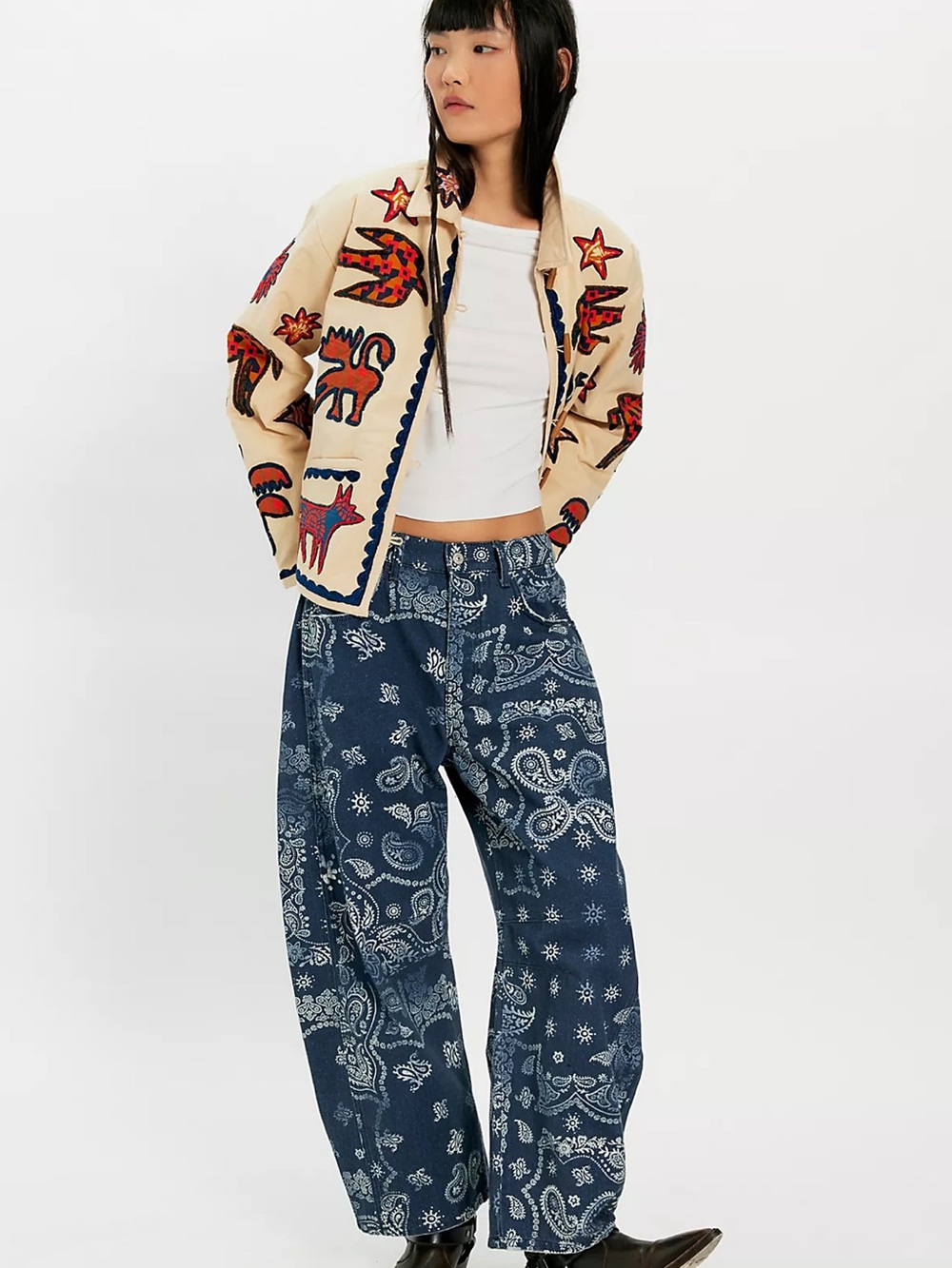 Free People Good Luck Printed Barrels. Size 25!!! NWT!!! CURRENT ONLINE!!!